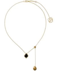 Burberry - Shield Halskette Mit Onyx-Anhänger - Lyst