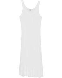 TOTEME - Fluted-Hem Midi Dress - Lyst