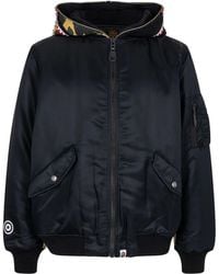 A Bathing Ape - Shark Ma-1 Hooded Bomber Jacket - Lyst