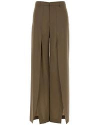 PT Torino - Mud Renee Palazzo Wool Trousers - Lyst