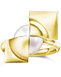 Tasaki - 18K M/G Square Leaf Pearl Ring - Lyst