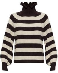 Max Mara - Pontile Ruffled-Trim Striped Sweater - Lyst