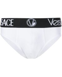 Versace Logo Waistband Boxer Shorts - White