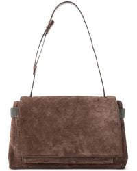 Brunello Cucinelli - Monili-Embellished Suede Shoulder Bag - Lyst