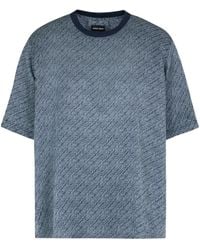 Giorgio Armani - Zijden T-Shirt Met Chevron-Print - Lyst