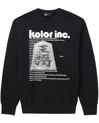 Kolor - Logo-print Cotton Sweatshirt - Lyst