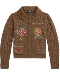 RRL - Cardigan Con Ricamo Floreale - Lyst