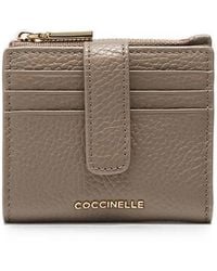Coccinelle - Medium Metallic Grained-Leather Wallet - Lyst