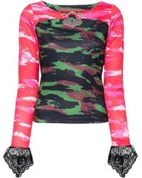 Chopova Lowena - Jersey Top Met Camouflageprint - Lyst