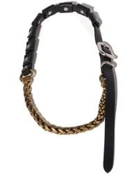 Miu Miu - Metal And Leather Necklace - Lyst