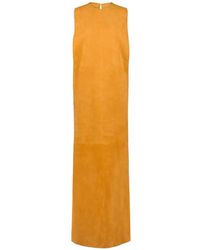 Tod's - Twisted Open-Back Leather Maxi Dress - Lyst