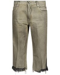 Rick Owens - Bolan Cut-Off Cropped Frayed-Edge Jeans - Lyst