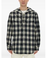 A.I.E. - Plaid-Check Hooded Shirt - Lyst