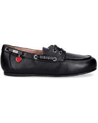 Love Moschino - Heart Appliqué Lace Up Loafers - Lyst