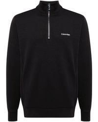 Calvin Klein - Sweater Met Logopatch En Kwart Rits - Lyst