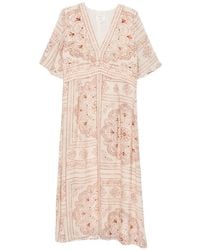 MAISON 123 - Paisley-Print V-Neck Midi Dress - Lyst