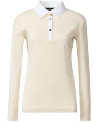 Fabiana Filippi - Contrast-Collar Long-Sleeve Polo Shirt - Lyst