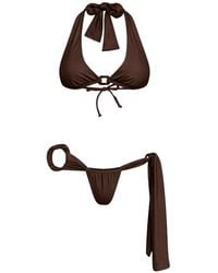 Amir Slama - Halterneck Ring-Detail Bikini - Lyst