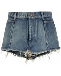 Saint Laurent - Jeans-Shorts im Distressed-Look - Lyst