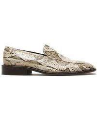 Acne Studios - Snake‑Print Leather Loafers - Lyst