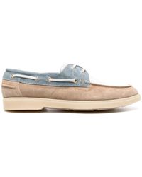 Eleventy - Panelled Suede Boat Loafers - Lyst