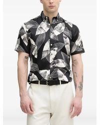 Lindbergh - Leaf-Print Short-Sleeve Shirt - Lyst
