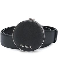 Prada - Logo-Plaque Pouch-Detail Belt - Lyst