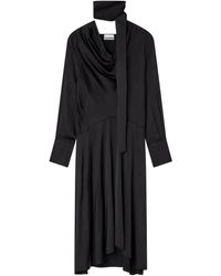 Ganni - Midi Dress With Scarf - Lyst