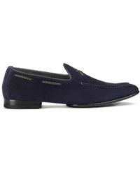 Doucal's - Braided-Lacing Suede Loafers - Lyst