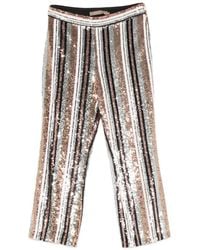 SIMONA CORSELLINI - Sequin-Embellished Striped Trousers - Lyst