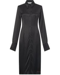 Marine Serre - Satin Wrapped Shirt Midi Dress - Lyst