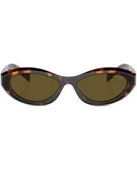 Prada - Sonnenbrille mit ovalem Gestell - Lyst