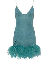 Oséree - Plumage Feather-Trim Lurex Mini Dress - Lyst