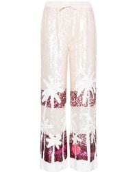 P.A.R.O.S.H. - Sequinned Straight-Leg Trousers - Lyst