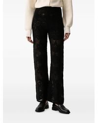 Twinset - Lace-Knit Straight-Leg Trousers - Lyst