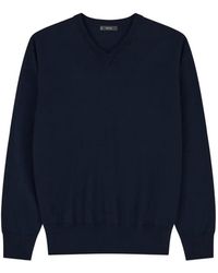 BOGGI - Pullover Aus Extrafeiner Merinowolle Mit V-Ausschnitt - Lyst