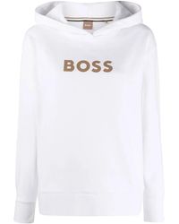BOSS - Logo-Print Hoodie - Lyst
