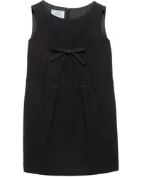 Prada - Bow-Detail Pleated Mini Dress - Lyst