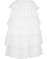RED Valentino - Tiered Ruffled Midi Skirt - Lyst