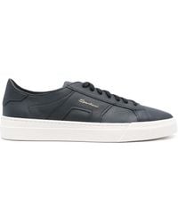 Santoni - Grained Leather Sneakers - Lyst