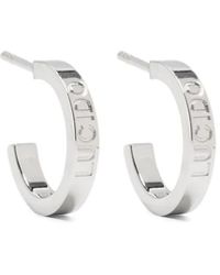 MM6 by Maison Margiela - Engraved Half-Hoop Earrings - Lyst
