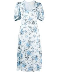 Jane - Midi-jurk Met Bloemenprint - Lyst