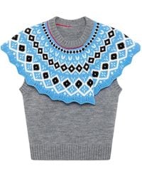 MSGM - Ruffled-Detail Tank Top - Lyst