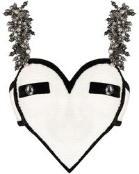 Area - Bead-embellished Heart Crop Top - Lyst