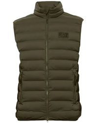 EA7 - Quilted Logo-Patch Gilet - Lyst