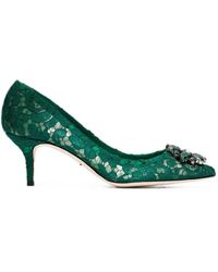 Dolce & Gabbana - Lace Rainbow Pumps With Brooch Detailing - Lyst