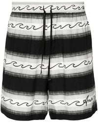 Amiri - Wave Baja Gestreepte Shorts - Lyst