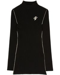 Off-White c/o Virgil Abloh - Embroidered-Logo Ribbed Mini Dress - Lyst