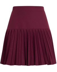 Alberta Ferretti - High-Waisted Pleated Mini Skirt - Lyst