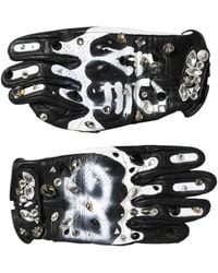 Dolce & Gabbana - Crystal-Embellished Graffiti-Print Gloves - Lyst